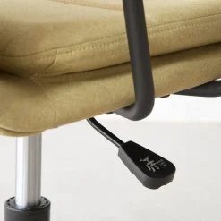 Aiko Chaise de bureau rembourrée mustard avec accoudoirs et roulettes^Banak Best