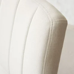 Aiko Chaise de bureau rembourrée beige avec accoudoirs et roulettes^Banak Discount