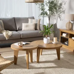 Amaia Ensemble de 2 tables basses en bois massif de manguier^Banak Hot