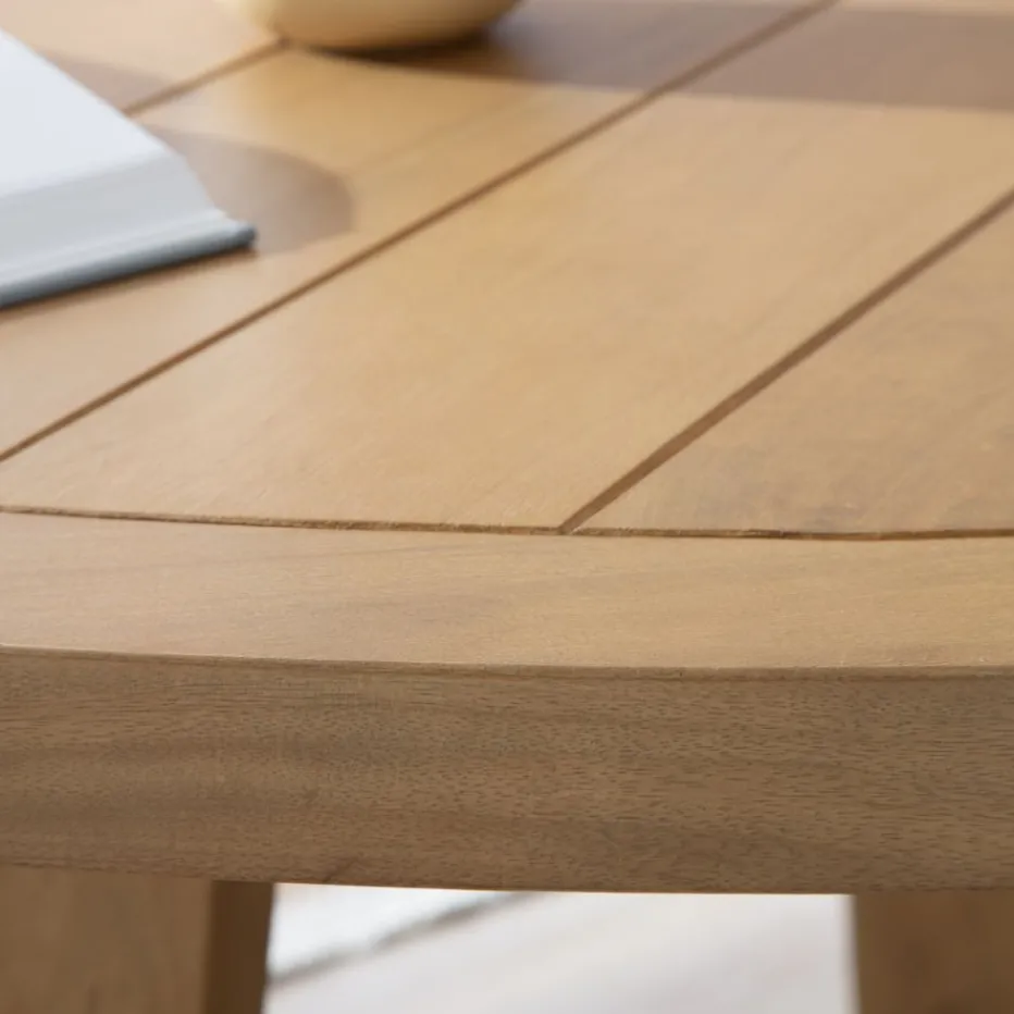 Amaia Table à manger ronde en bois massif de manguier^Banak Outlet