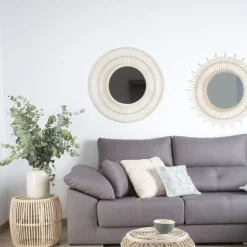 Amares Miroir rotin naturel^Banak Online