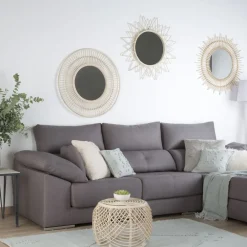 Amares Miroir rotin naturel^Banak Online