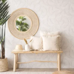 Arade Miroir rond mural en rotin naturel^Banak New