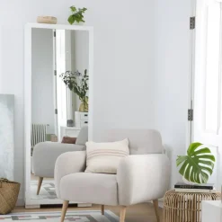 Asue Chaussures étroit en bois laqué blanc avec miroir^Banak Online