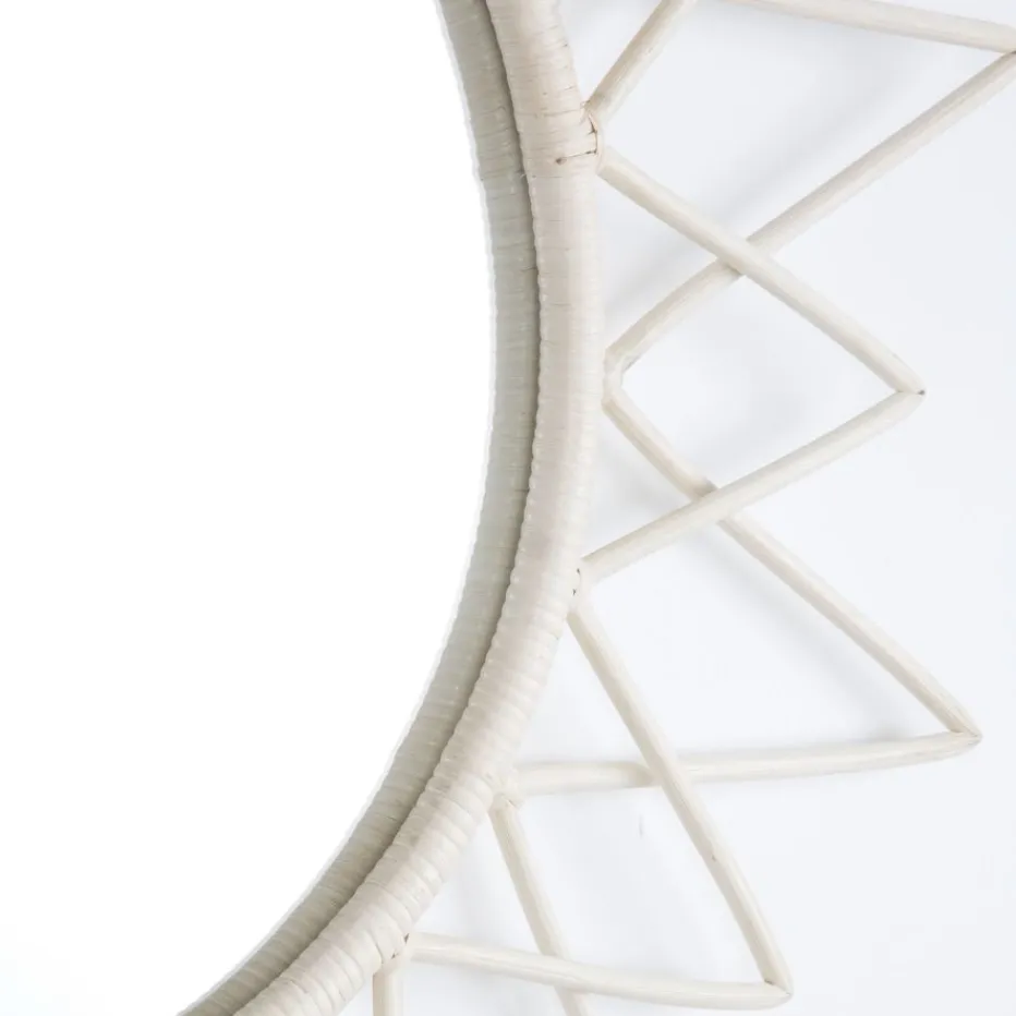 Aveiro Miroir rond mural en rotin naturel^Banak Clearance