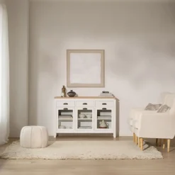 Avelin Buffet étroit blanc et naturel^Banak Clearance