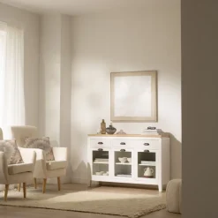 Avelin Buffet étroit blanc et naturel^Banak Clearance