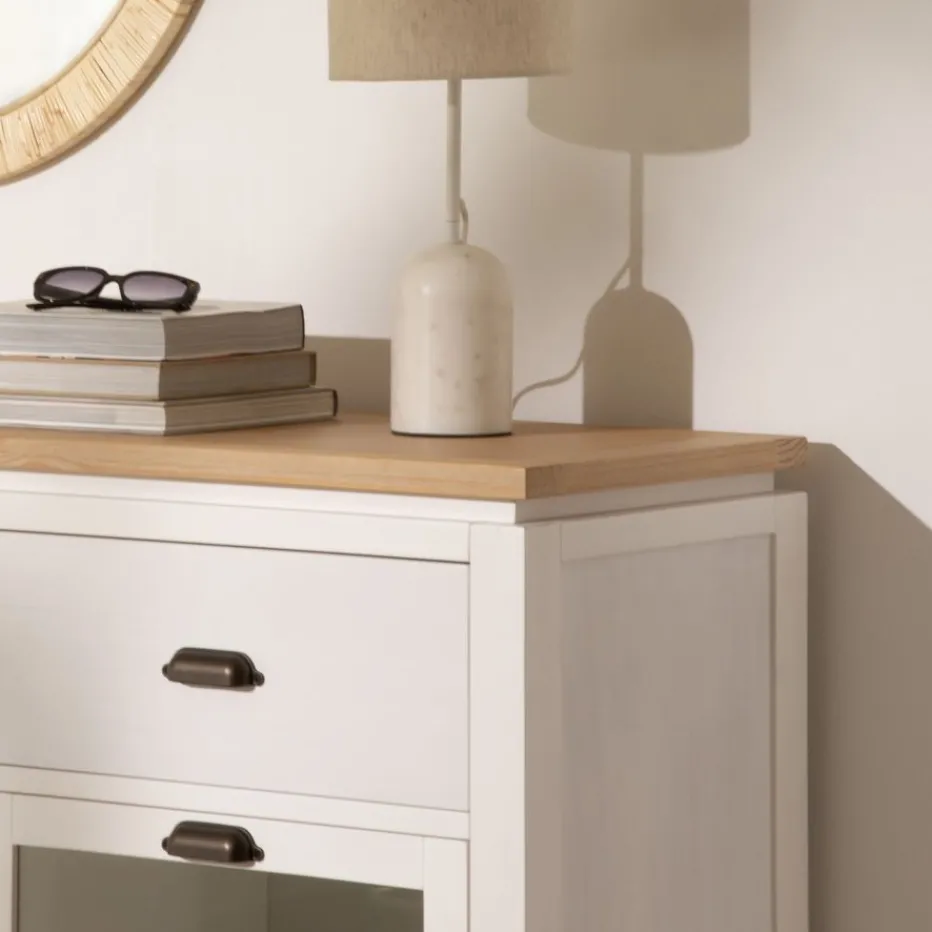 Avelin Buffet étroit blanc et naturel^Banak Clearance