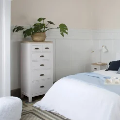 Avelin Commode blanc et naturel^Banak Discount