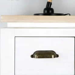 Avelin Commode blanc et naturel^Banak Discount