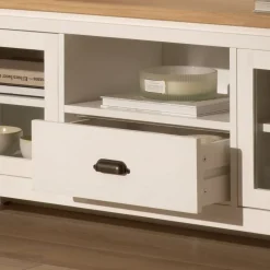 Avelin Meuble tv blanc et naturel^Banak Clearance