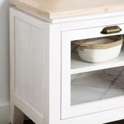 Avelin Meuble tv blanc et naturel^Banak Clearance