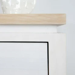 Avelin Table de nuit blanche et naturelle^Banak Online