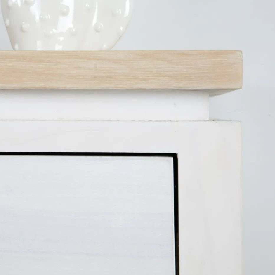 Avelin Table de nuit blanche et naturelle^Banak Online