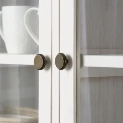 Avelin Vitrine en bois blanc et naturel^Banak Clearance