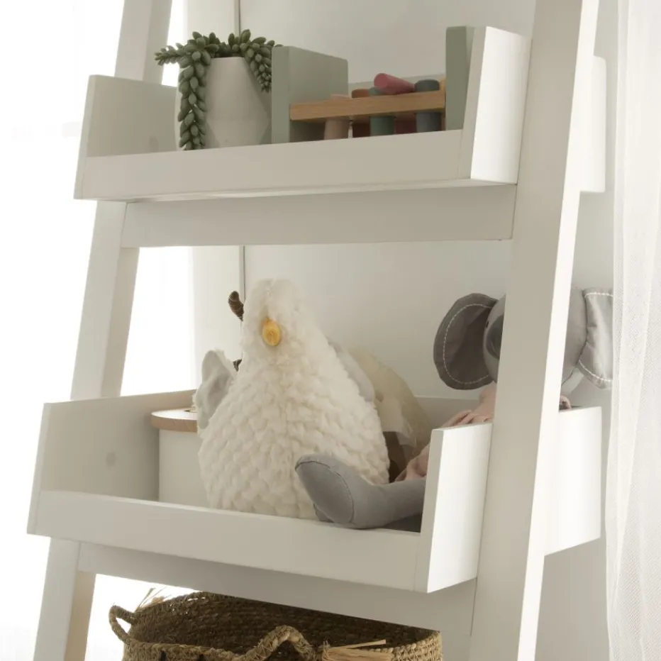 Bassay étagère échelle en bois laqué blanc^Banak Hot