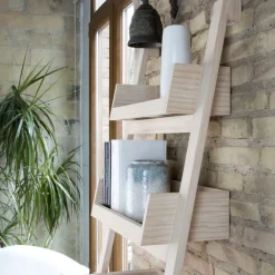 Bassay étagère échelle en bois couleur naturelle^Banak Online