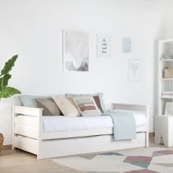 Bemy Lit nid pour matelas de 90x190 laqué en blanc^Banak Hot