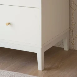 Berna Table de chevet en bois laqué blanc^Banak Online