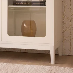 Berna Vitrine basse en bois laqué blanc^Banak Hot