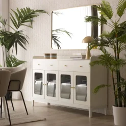 Berna Vitrine en bois laqué blanc^Banak Best