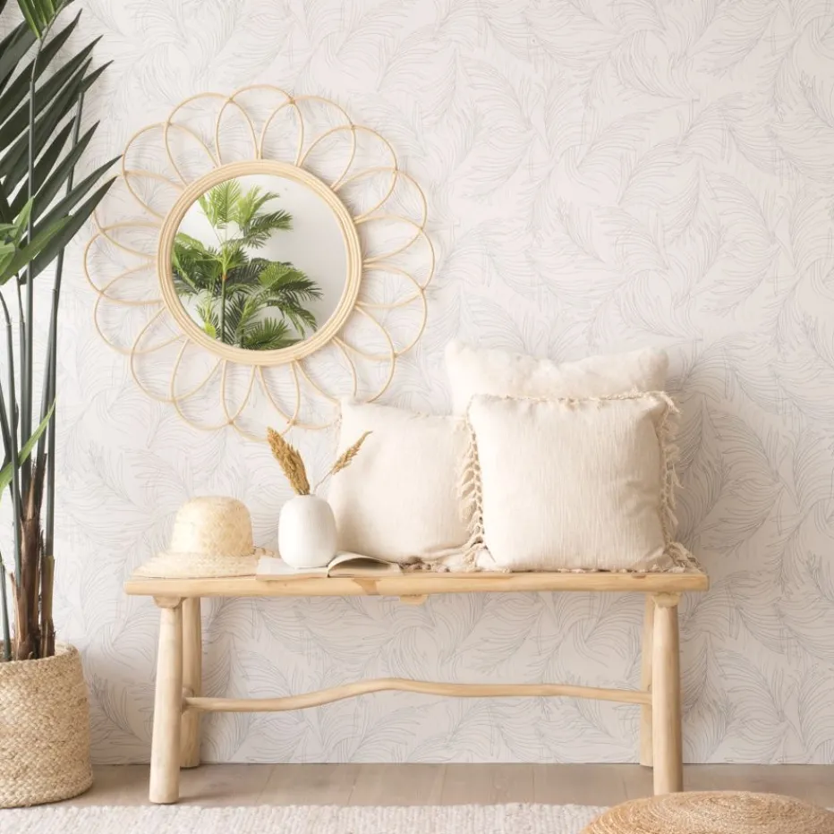 Bessa Miroir rond mural en rotin naturel^Banak Clearance