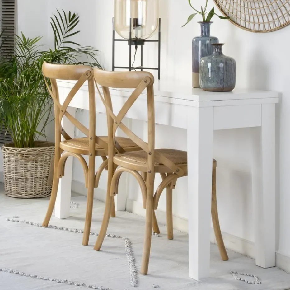Bihar Chaise en bois massif d'orme couleur naturelle^Banak Online