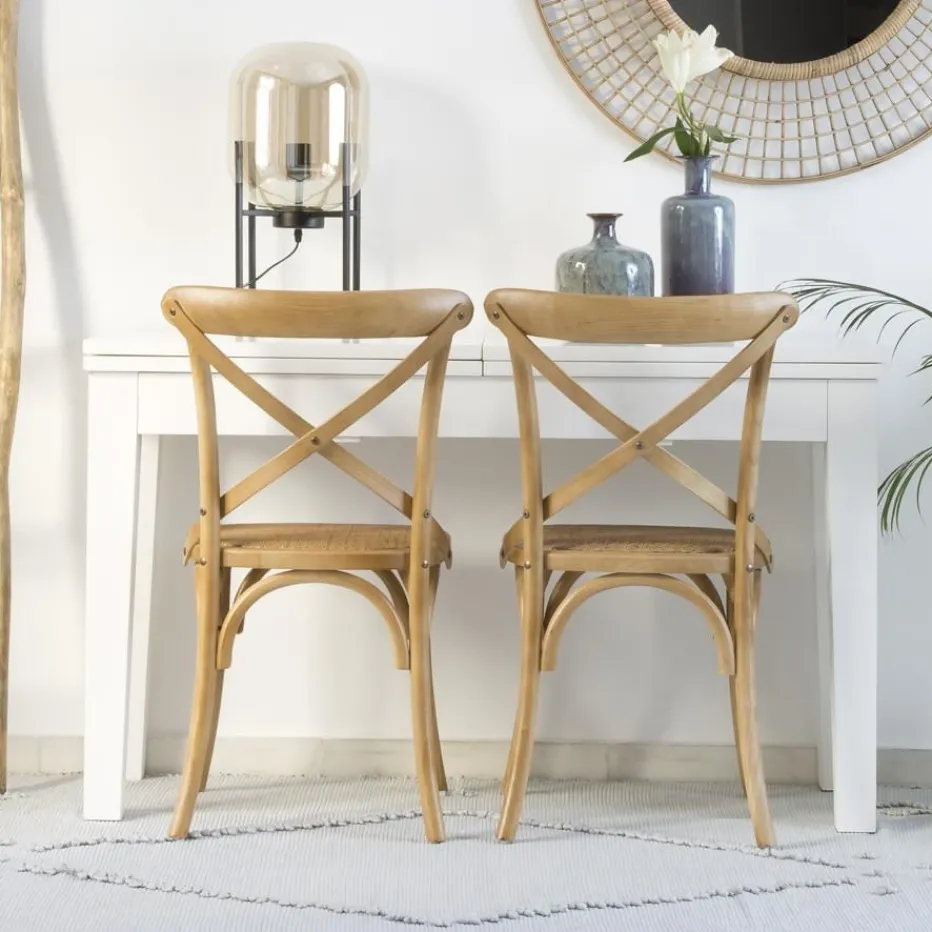 Bihar Chaise en bois massif d'orme couleur naturelle^Banak Online
