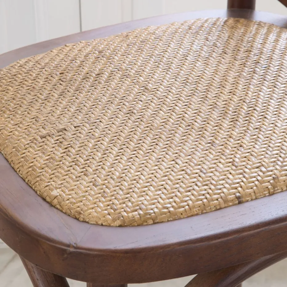 Bihar Chaise en bois massif d'orme couleur teck^Banak