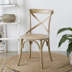 Bihar Chaise en bois massif d'orme couleur naturelle antique^Banak Best
