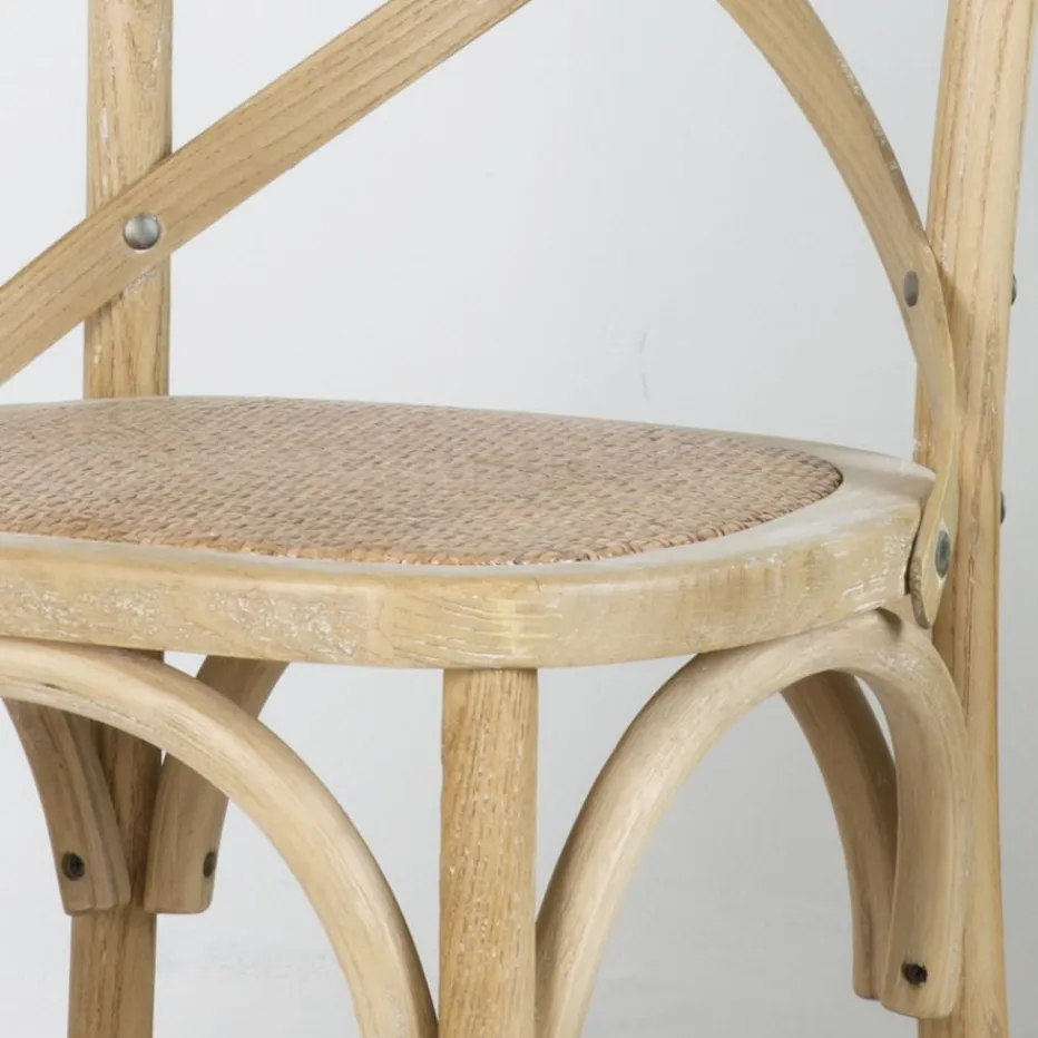 Bihar Chaise en bois massif d'orme couleur naturelle antique^Banak Best