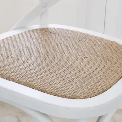 Bihar Chaise en bois massif d'orme couleur blanc lavé^Banak