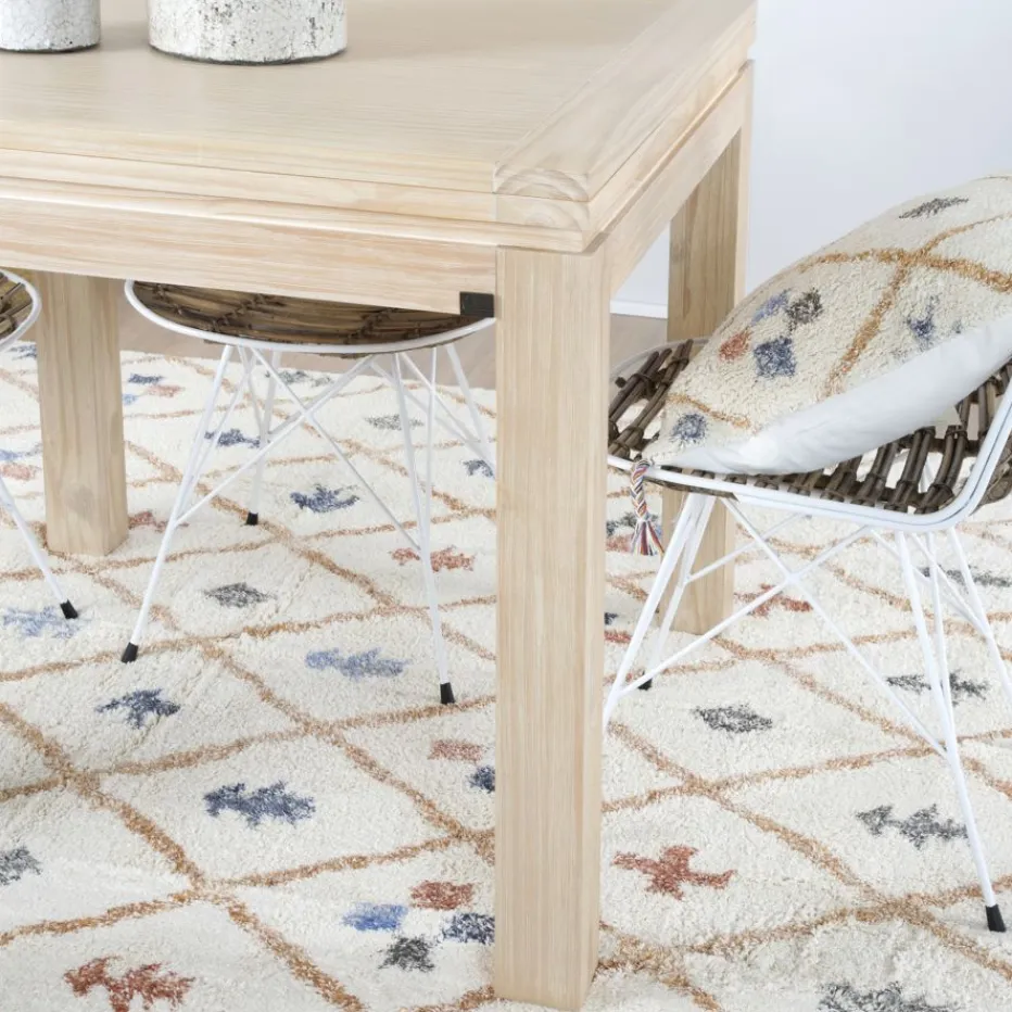 Blay Table à manger extensible carrée 90/180 en bois couleur naturelle^Banak