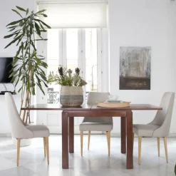 Blay Table &agrave; manger carrée extensible 90/180 en bois massif de couleur teck^Banak Hot