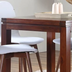 Blay Table à manger carrée extensible 90/180 en bois massif de couleur teck^Banak Hot