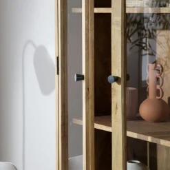 Boréal Vitrine en bois massif de manguier et métal^Banak Discount