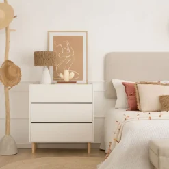 Canes Commode blanc mat et naturel duna^Banak Online