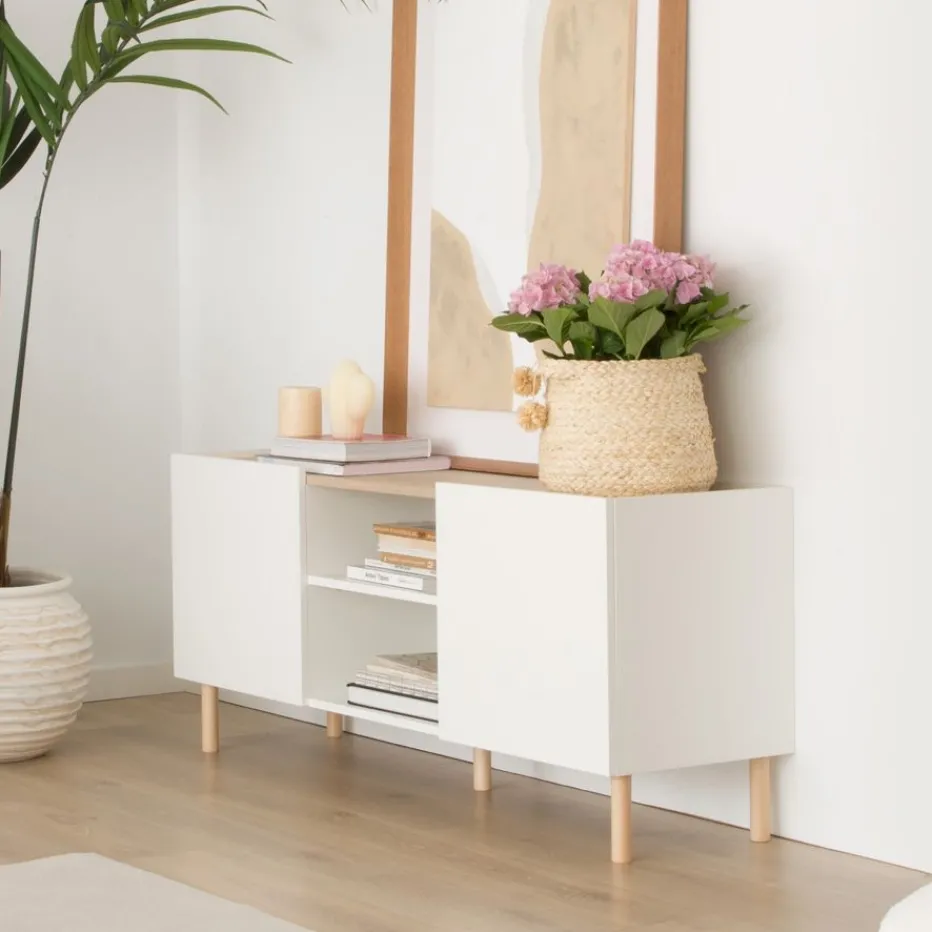 Canes Meuble tv petit blanc mat et naturel duna^Banak Sale