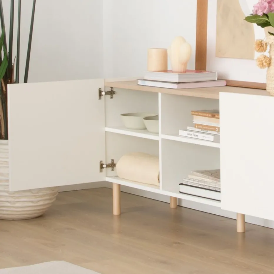 Canes Meuble tv petit blanc mat et naturel duna^Banak Sale