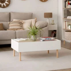 Canes Table basse blanc mat et naturel duna^Banak Outlet