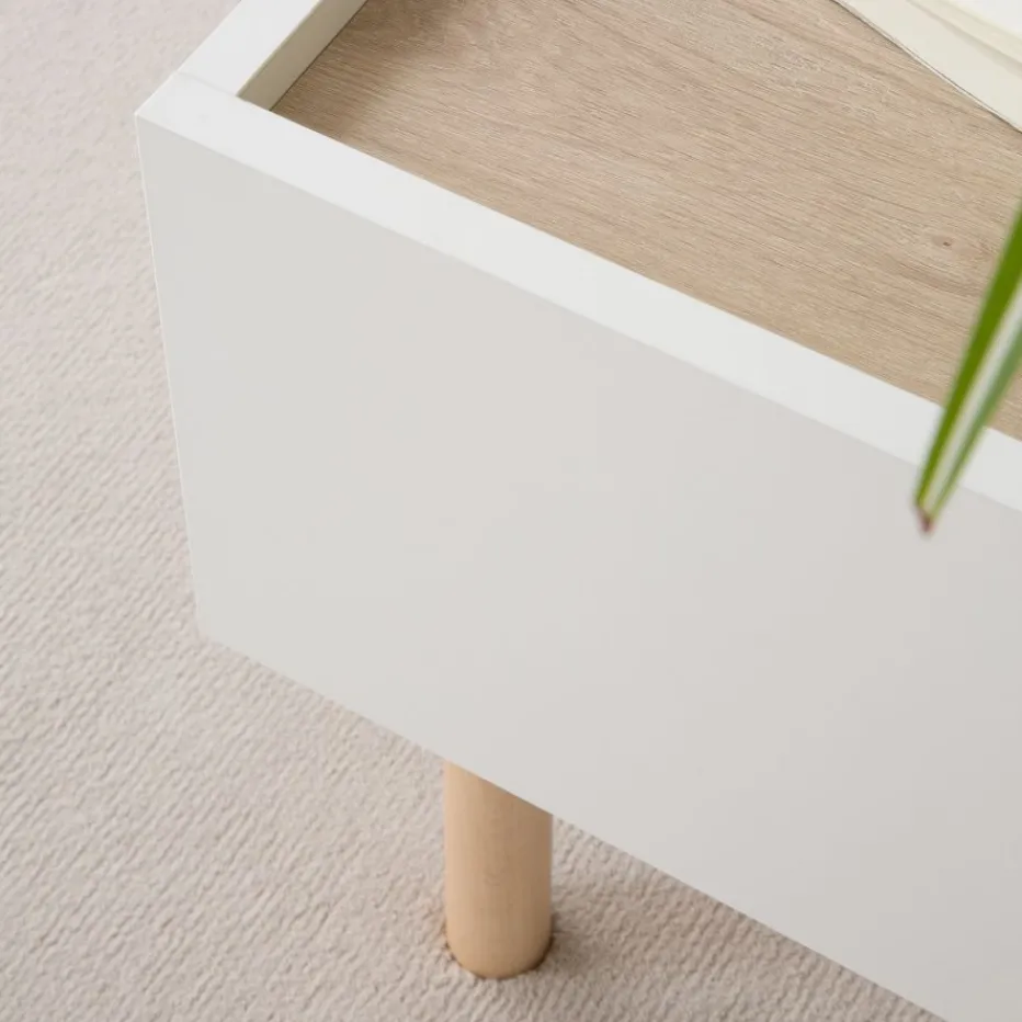 Canes Table basse blanc mat et naturel duna^Banak Outlet