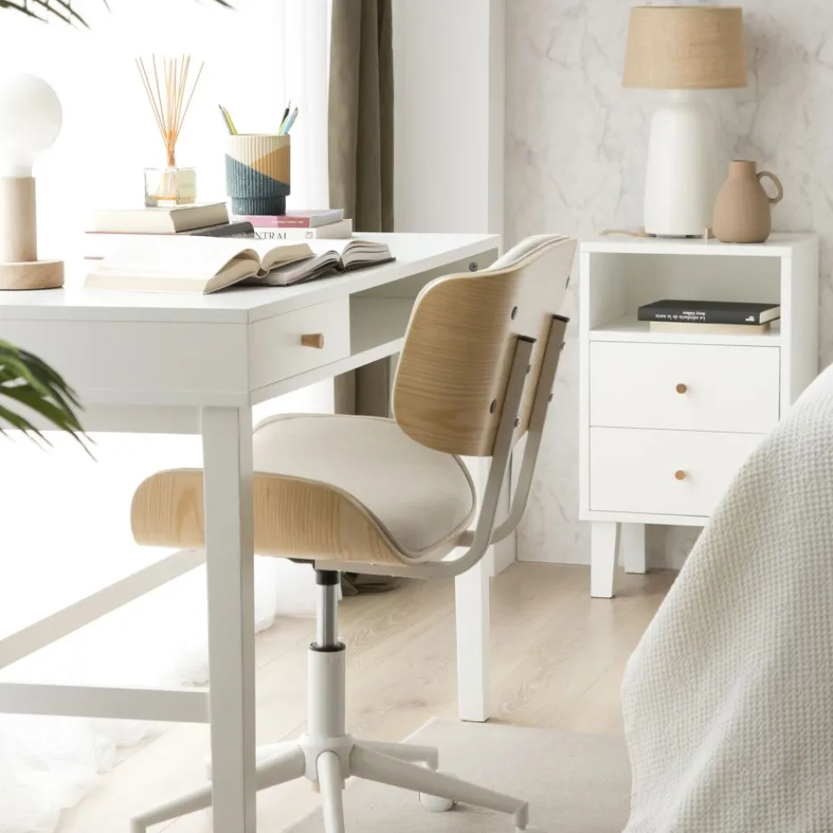 Ceilan Bureau en laqué blanc avec tiroir^Banak Hot