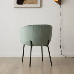 Chaise Nilsa en velours vert d'eau^Banak Online