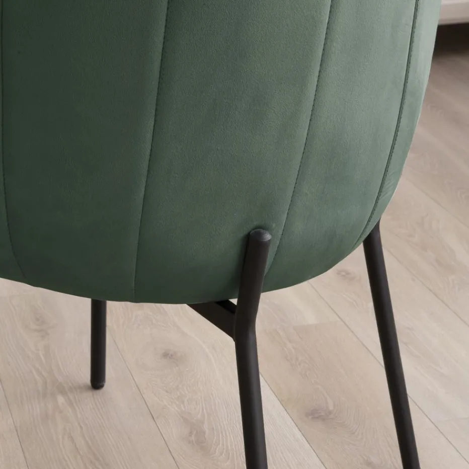 Chaise Nilsa en velours vert d'eau^Banak Online