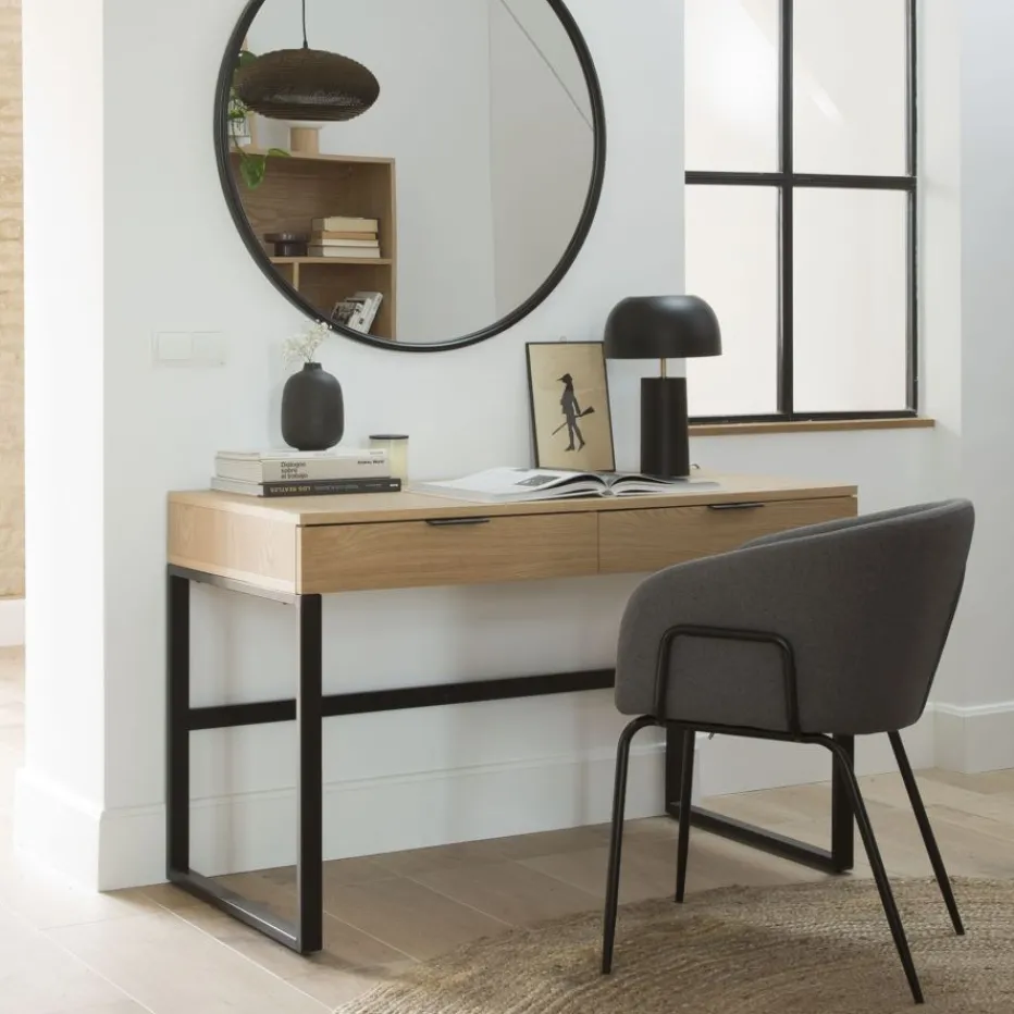 Coimbra Bureau en bois et métal avec tiroirs^Banak