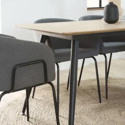 Coimbra Table de salle à manger rectangulaire en bois et métal^Banak Discount