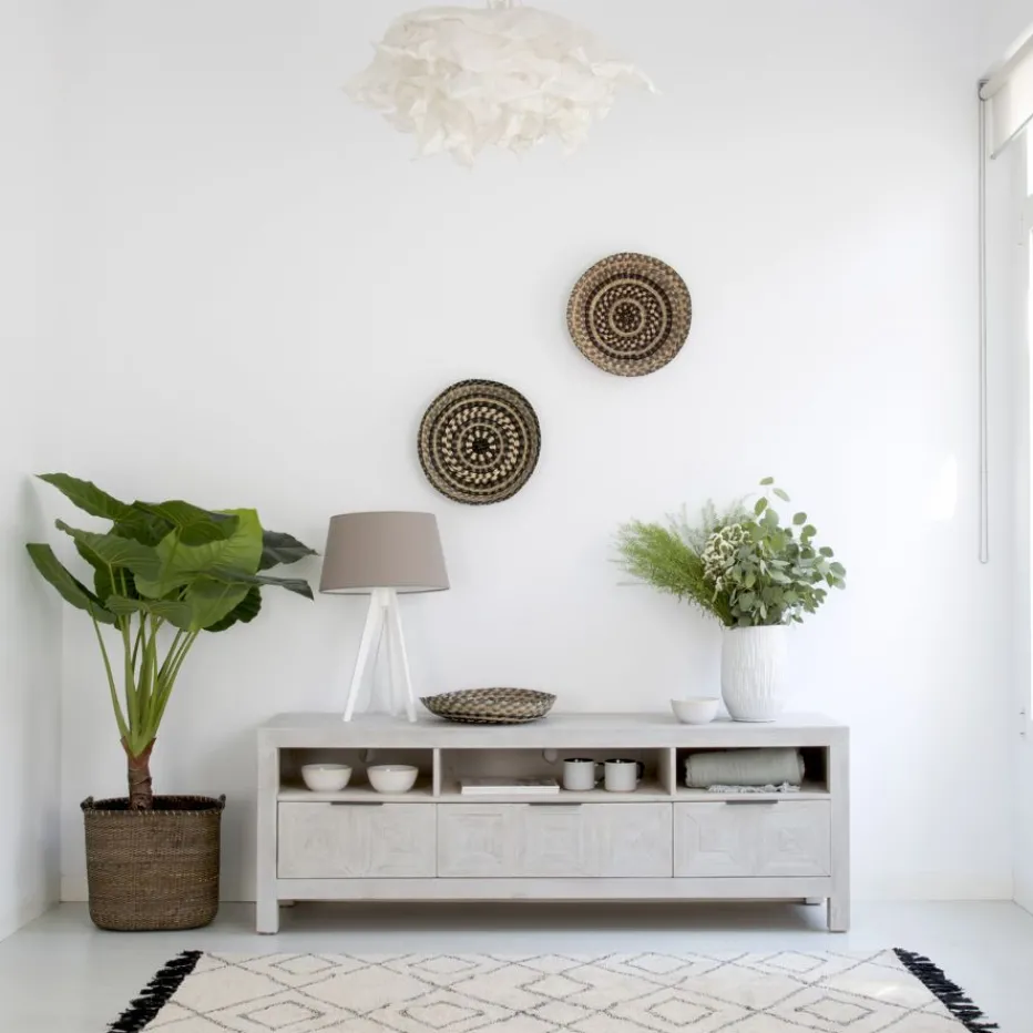 Cuzco Meuble tv en bois massif blanc wild^Banak Outlet