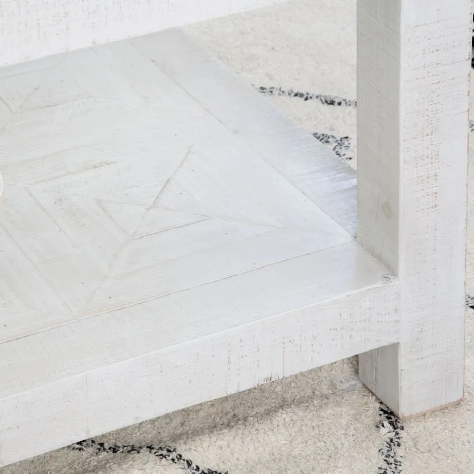 Cuzco Table basse en bois massif et verre^Banak
