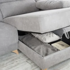 Dandy Canapé d'angle droite 4 places gris avec rangement^Banak Sale