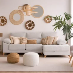 Dandy Canapé d'angle droite 4 places beige avec rangement^Banak New